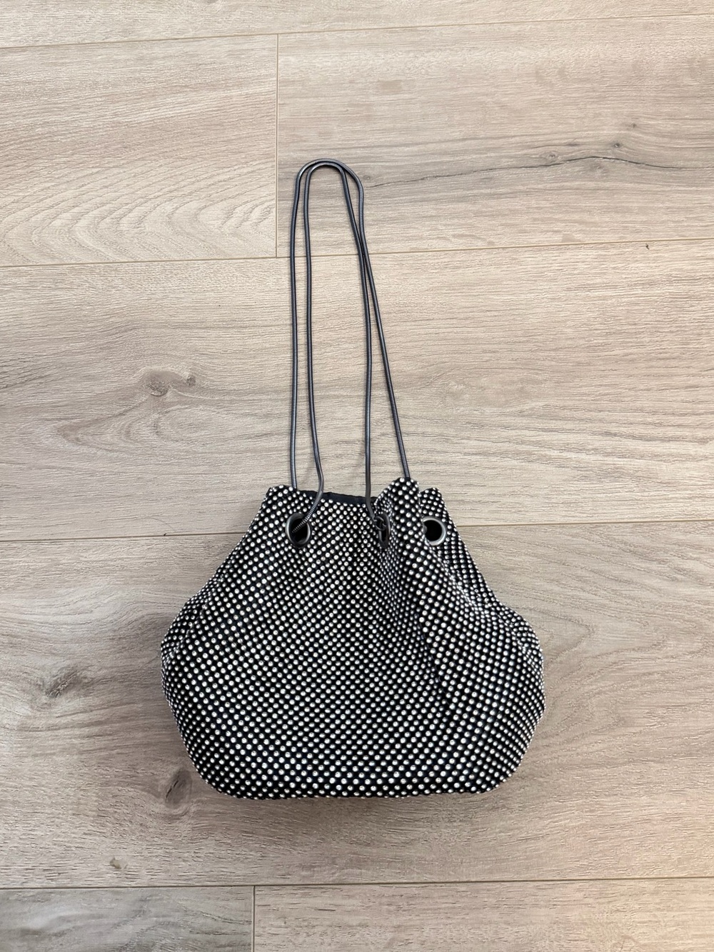 Beaded Drawstring Shoulder Bag